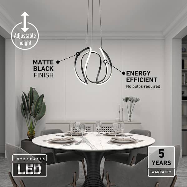 Artika Vivaldi Big 25-Watt 1-Light Modern Black 5CCT Integrated