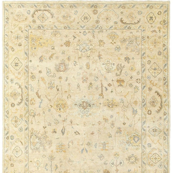 9 ft. x 12 ft. Beige, Gray Oriental Washable Area Rug