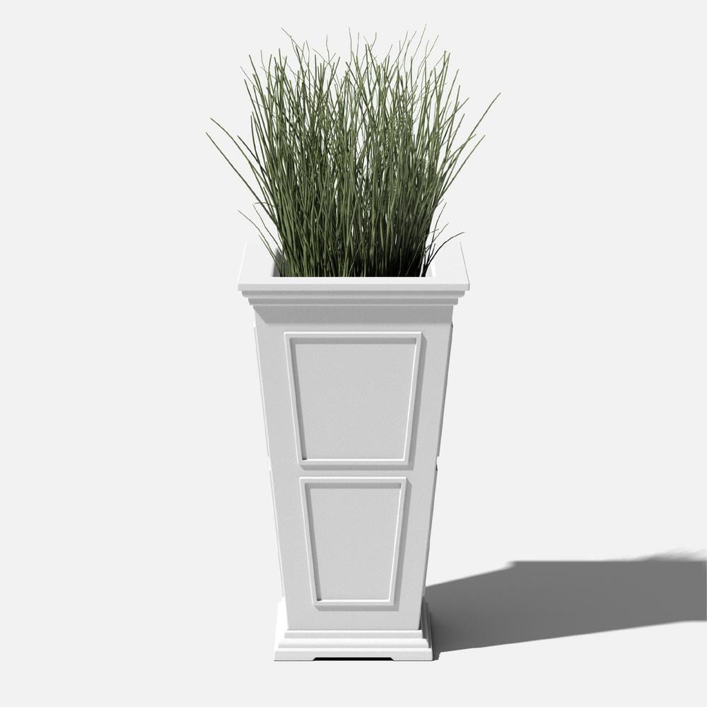 Veradek Brixton Tall 28-inch White Plastic Planter