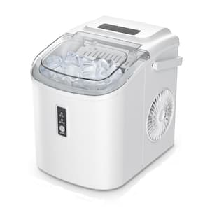 8.74 in. 26.5lb./24H Bullet Ice Countertop Portable Ice Maker in White, 9 Cubes/6Mins, Auto-Cleaning with Basket & Scoop