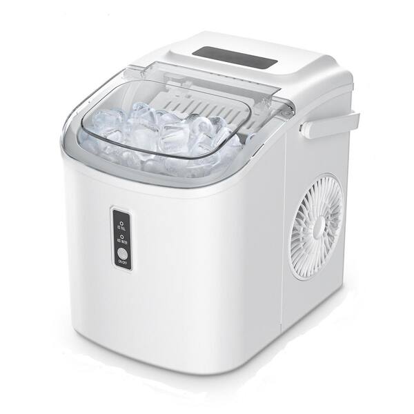 SIMZLIFE 8.74 in. 26.5lb./24H Bullet Ice Countertop Portable Ice Maker in White, 9 Cubes/6Mins, Auto-Cleaning with Basket & Scoop ZX-IM-18B-S-HD - The Home Depot SIMZLIFE 8.74 in. 26.5lb./24H Bullet Ice Countertop Portable Ice Maker in White, 9 Cubes/6Mins, Auto-Cleaning with Basket & Scoop ZX-IM-18B-S-HD - The Home Depot