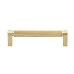5 in. Screw Spacing Satin Gold Solid Knurled Cabinet Drawer Bar Pulls (10-Pack)