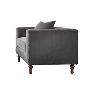 Sidonia Gray Velvet Arm Chair