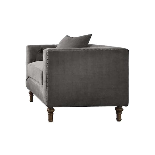 Acme Furniture Sidonia Gray Velvet Arm Chair