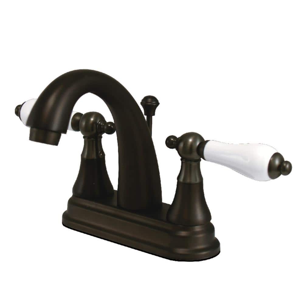 Oil Rubbed Bronze Oil Rubbed Bronze Kingston Brass FB5625YL Yosemite 4 Inch Centerset Two Handle Lavatory Faucet 4-1/2 inch in Spout Reach