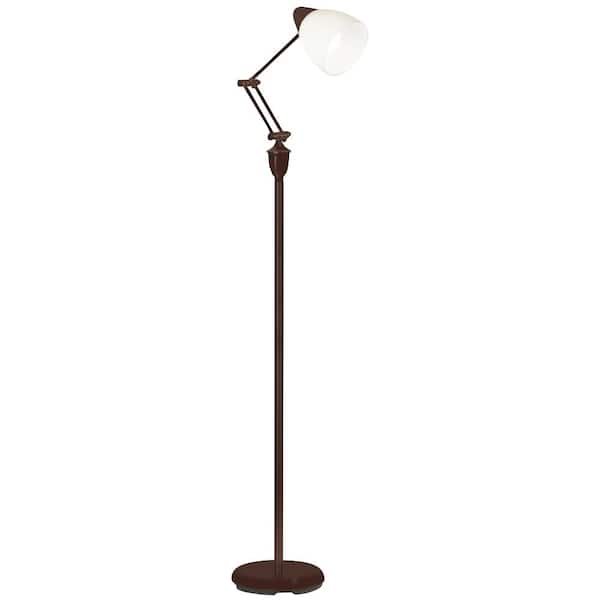 OttLite Webster 61 in. Rubbed Bronze LED Floor Lamp