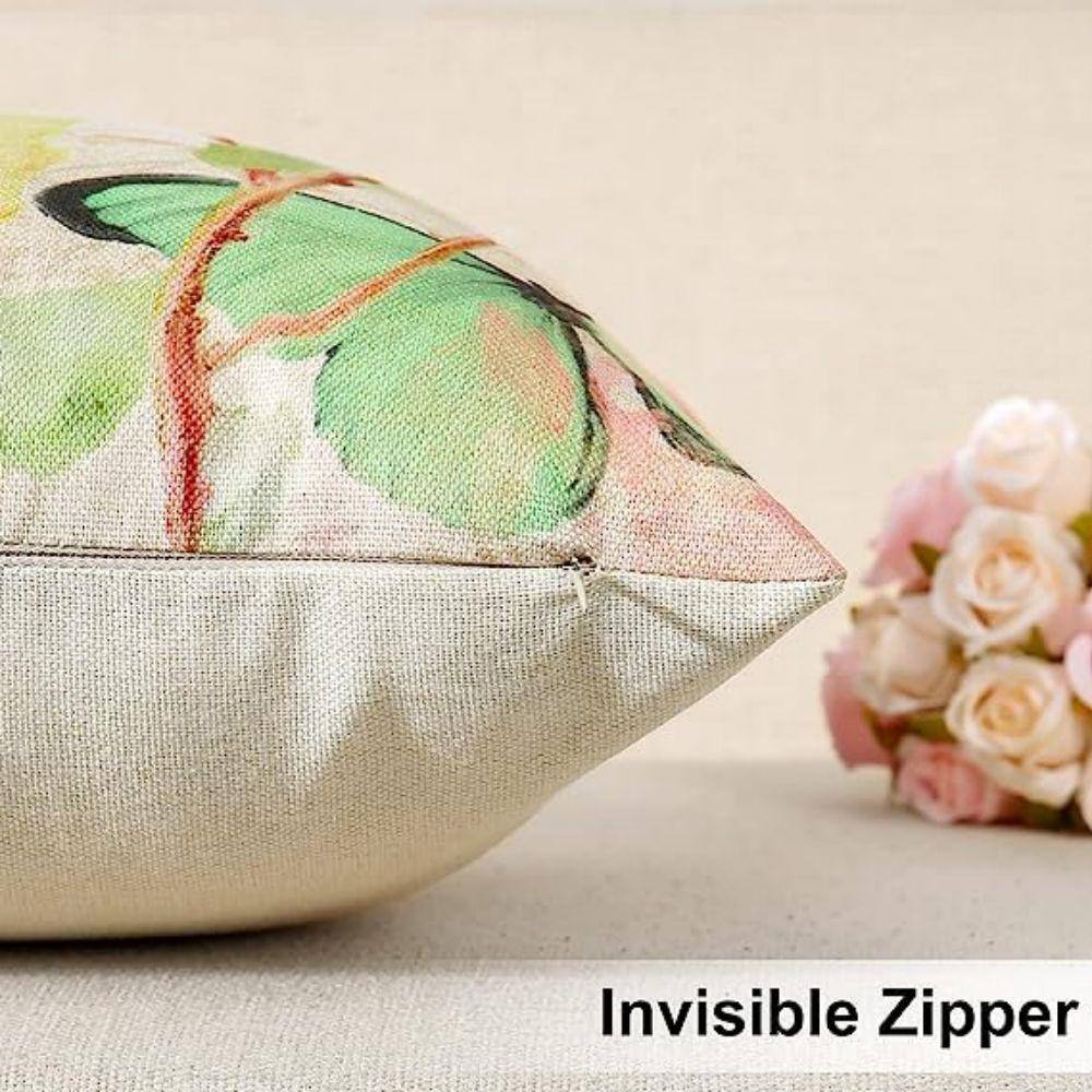 18x18 Inch Pink Roses and Butterfly Waterproof Euro Pillow Covers
