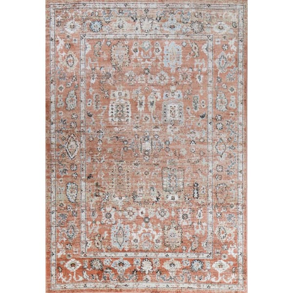 BASHIAN Ashland Salmon 9 ft. x 12 ft. (8 ft. 6 in. x 11 ft. 6 in.) Geometric Transitional Area Rug