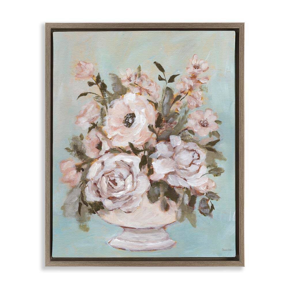 Sophisticated Flower Bouquet by Amanda Hilburn Brown Floater Frame Nature Graphic Art Print 21 in. x 17 in. price history on PriceWatchPro