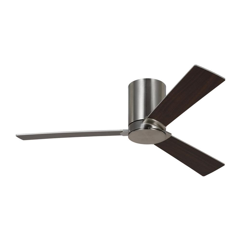 Rozzen 44 in. Modern Hugger Brushed Steel Ceiling Fan with Silver/American Walnut Blades, DC Motor and Remote price history on PriceWatchPro