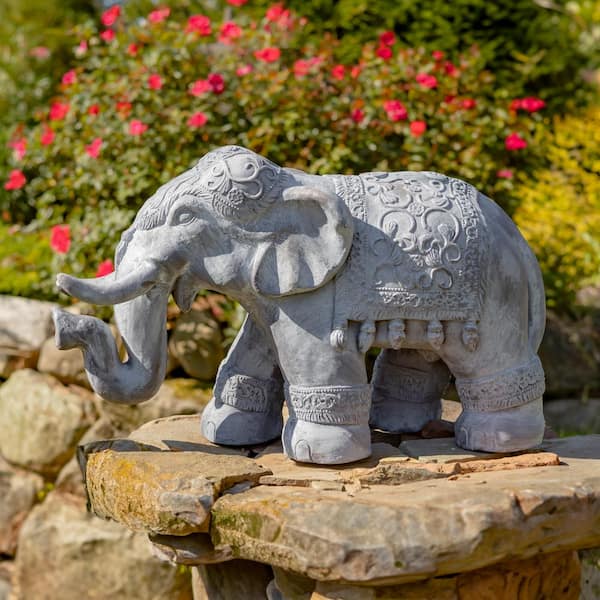 Zaer Ltd. International Magnesium Elephant Statue in Antique