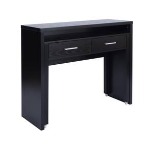 39.4 in. Retangular Black Wood Pull Out Secondary Computer Desk with 2 Drawers