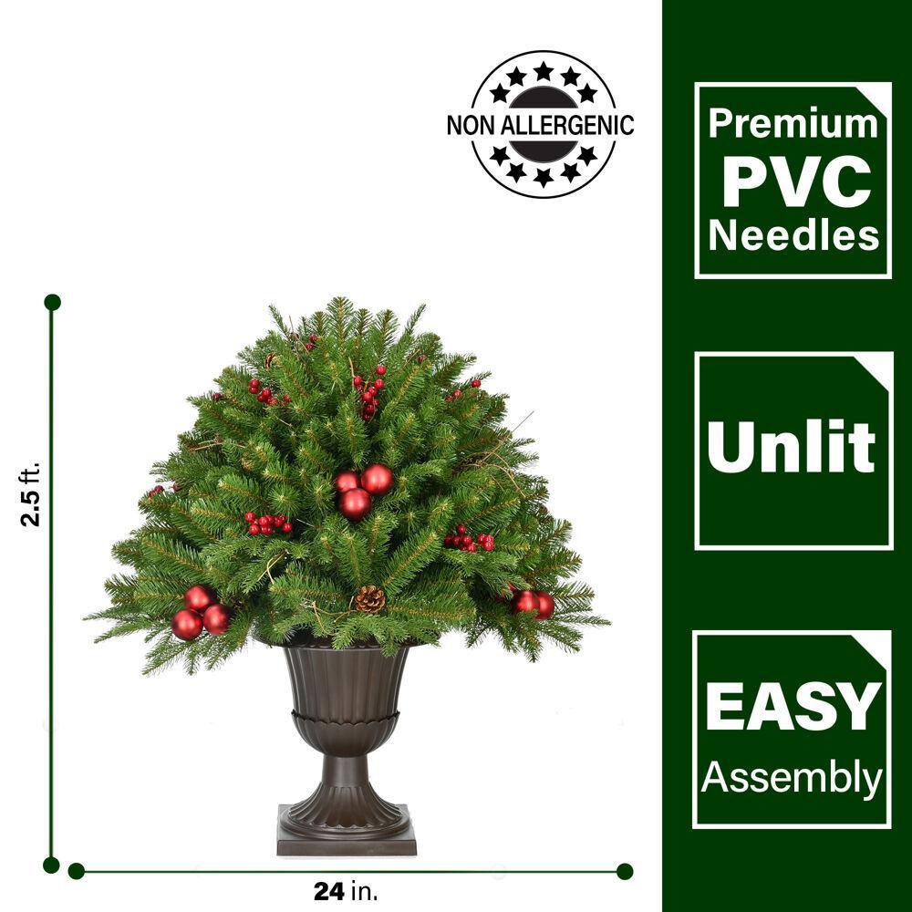 2.5-Foot Green Pine Artificial Outdoor Christmas Tree in Pot