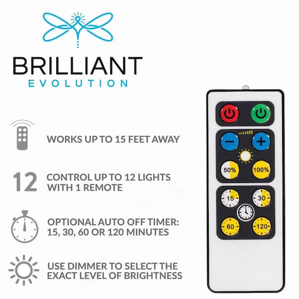 Brilliant Evolution LED White Puck Light With Remote (2-Pack) BRRC134 - The  Home Depot