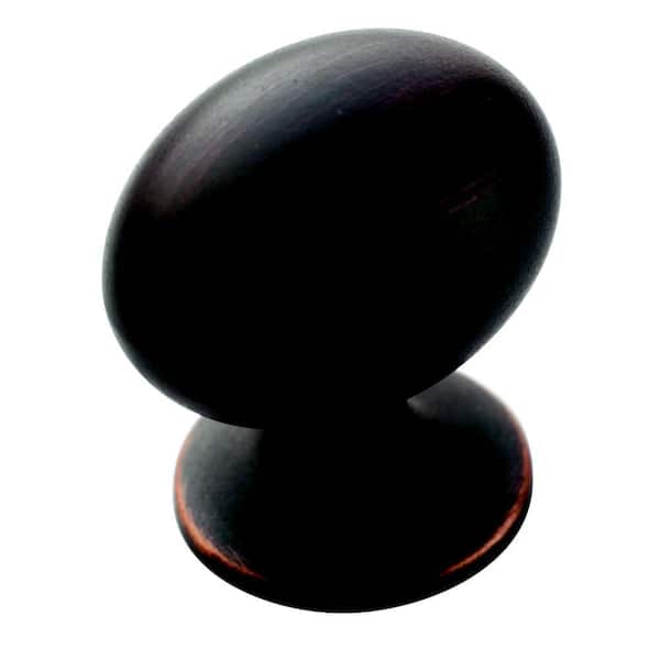 Amerock Allison Value 1-3/8 in (35 mm) Length Oil-Rubbed Bronze Oval Cabinet Knob