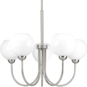 Carisa Collection 5-Light Brushed Nickel Chandelier with Shade
