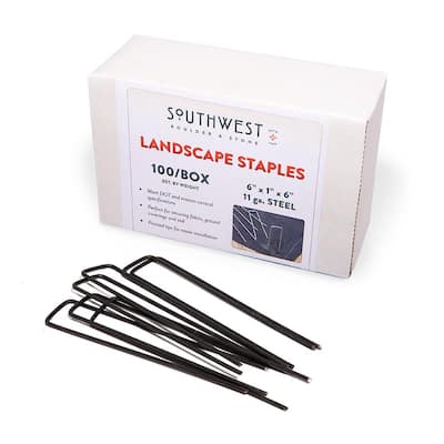 6 in. Heavy Duty Steel Garden Staples for Weed Barrier Landscape Fabric, Irrigation Lines, and Sod (100-Pack)