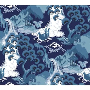 Navy Blue Old Peking Peel & Stick Wallpaper Approx. 34.2 sq. ft.