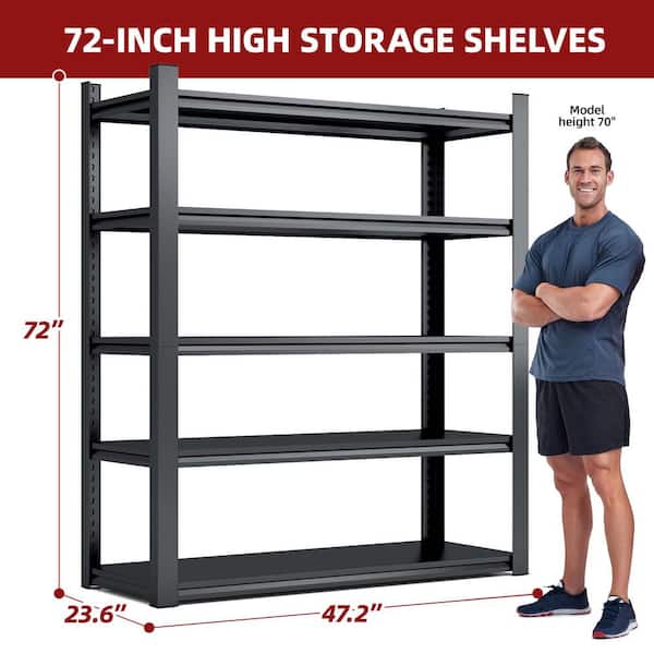 Tahanbath 5-Tiers Steel Heavy Duty Freestanding Garage Storage