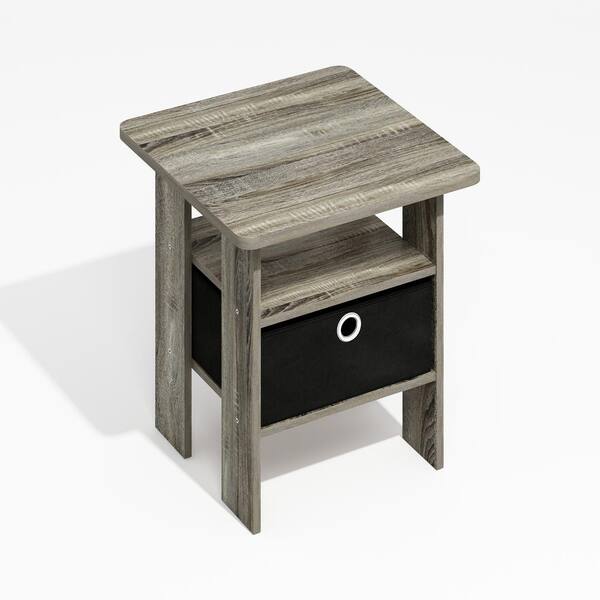 Furinno Camnus Modern Living Sofa Side Table in French Oak Grey in Set of 2