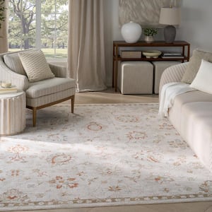 Asher Ivory 9 ft. x 13 ft. All-over design Traditional Area Rug