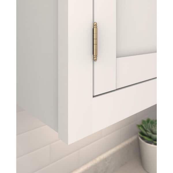 Champagne Bronze 3/4 in. (19 mm) Door Thickness Full Inset, Full Wrap Ball Tip Cabinet Hinge - Single Hinge