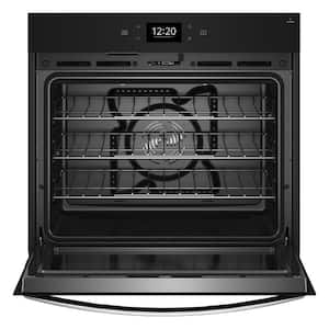 30 in. Single Electric Wall Oven with True Convection Self-Cleaning in Black Stainless Steel with PrintShield Finish