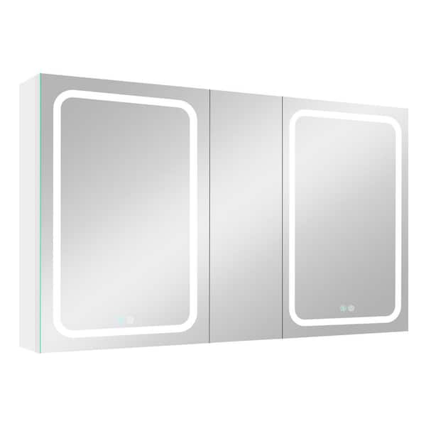 Boosicavelly 50 in. W x 30 in. H Rectangular Aluminum Medicine Cabinet with Mirror