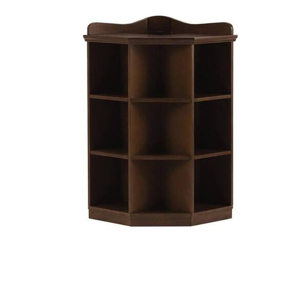 Unbranded Kids 3-Shelf Brown Wood Tone Corner Book Storage