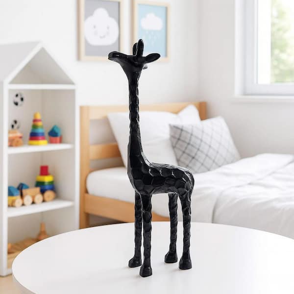 Black 13 in. x 2 in. Aluminum Decorative Metal Statue