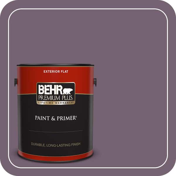 BEHR PREMIUM PLUS 1 gal. #680F-6 Shy Violet Flat Exterior Paint & Primer