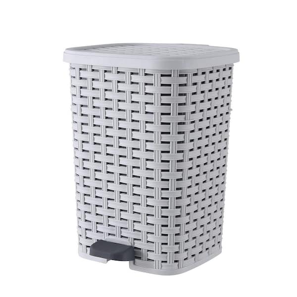 3 Gal. White Polypropylene Trash Can with Lid