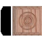 2-1/2 in. x 2-1/2 in. x 7/8 in. Oak Rosette Wood Block Moulding