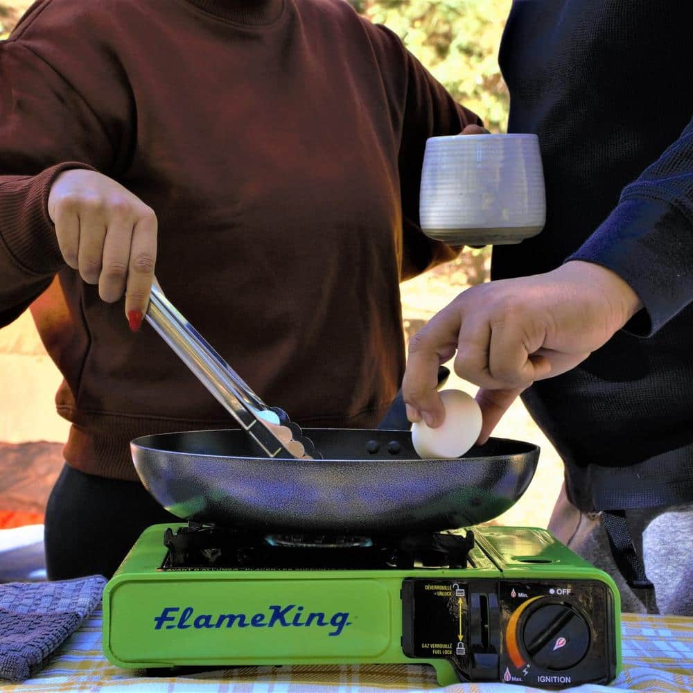 Flame King Green Portable Single Burner Gas Stove