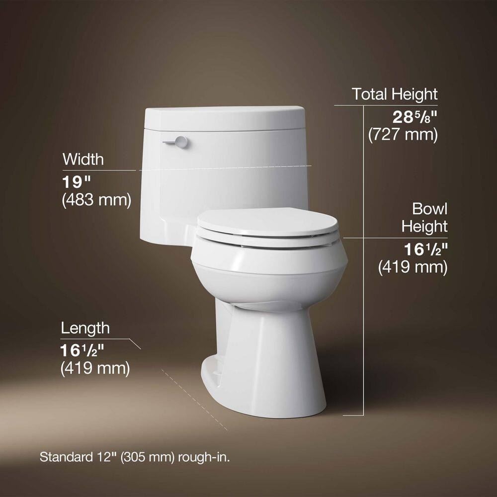 White High Efficiency Elongated One-Piece Toilet with Seat