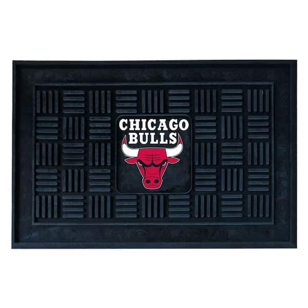 FANMATS NBA Chicago Bulls Black 19 in. x 30 in. Vinyl Door Mat