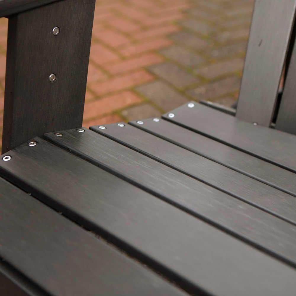 Black Composite Adirondack Chair with Arms and UV Protection