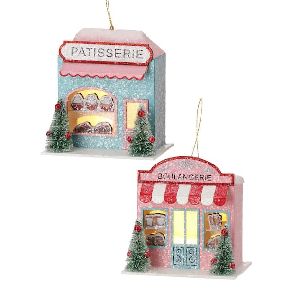 4.5 in. LED Cardboard Bakery Ornament (Set of 2)