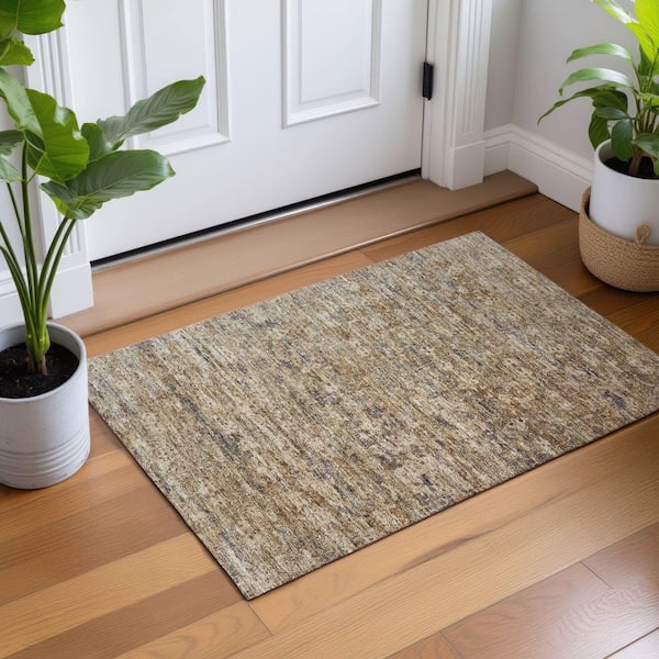 Chantille Machine Washable Indoor/Outdoor Abstract ACN2324 Brown 2 ft. x 3 ft. Accent Rug