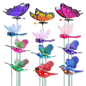 WindyWings Bird and Winged Insect Assortment 1.28 ft. MultiColor Plastic Plant Stakes 12-Pack