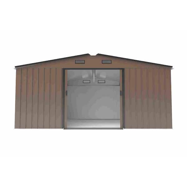 10 ft. W x 12 ft. D Metal Backyard Garden Shed with Surface Protective Film, 2-Daylight Windows (120 sq. ft.)
