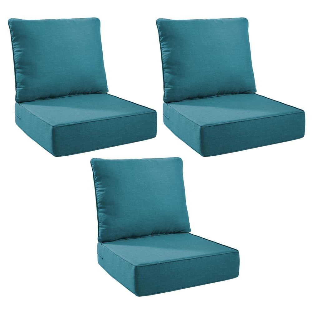 Duraolex 24 in. W x 24 in. D x 6 in. Thick Square 6-Piece Deep Seating Outdoor Lounge Chair Olefin Cushion, Peacock Blue price history on PriceWatchPro