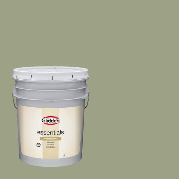 Glidden Essentials 5 gal. PPG1126-5 Zebra Grass Semi-Gloss Exterior Paint