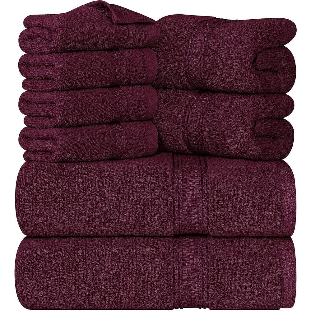 8-Piece Premium Towel with 2 Bath Towels, 2 Hand Towels and 4 Wash Cloths, 