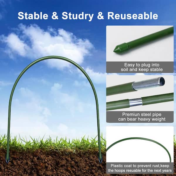 Agfabric 5 ft. Long Steel Greenhouse Hoops, Rust-Free Grow Tunnel