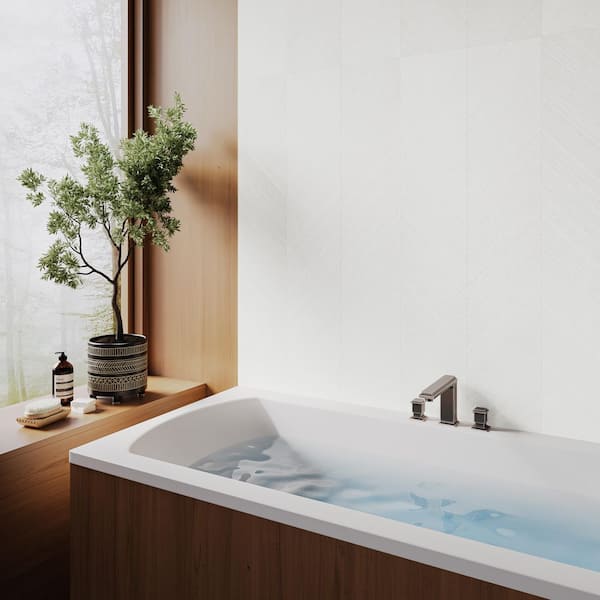 Alabaster Arrow White 17.72 in. x 47.25 in. Textured Matte Ceramic Wall Tile (17.32 sq. ft./Case)