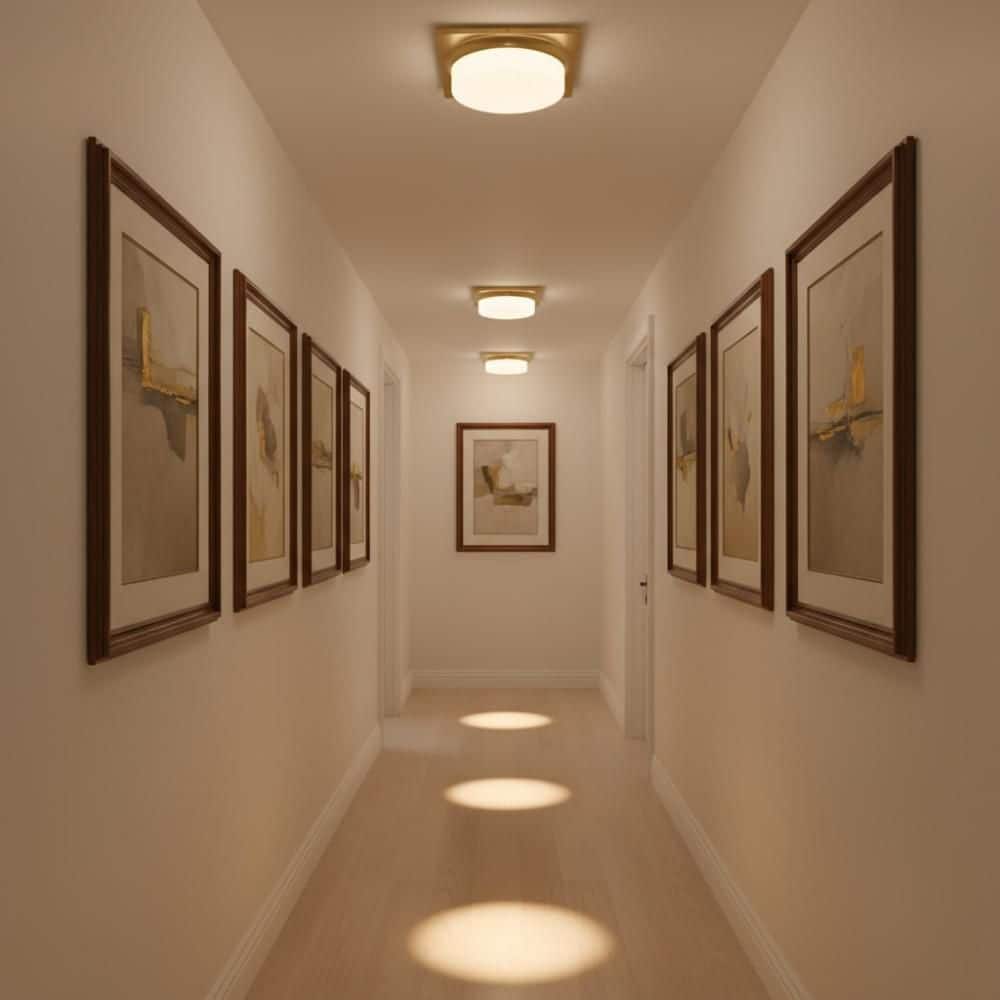 13 in. Brass LED Flush Mount Ceiling Light, 25W 3-Color Temperature Dimmable for Hallway Bathroom Bedroom Living Room price history on PriceWatchPro