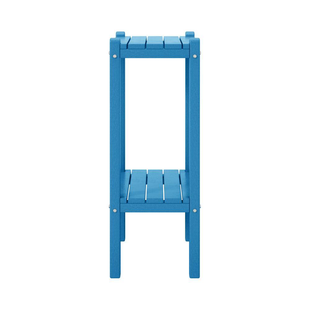 Laguna Pacific Blue HDPE All Weather Outdoor Two Shelf Table