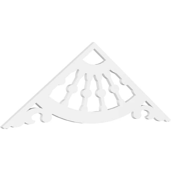 1 in. x 72 in. x 24 in. (8/12) Pitch Wagon Wheel Gable Pediment Architectural Grade PVC Moulding