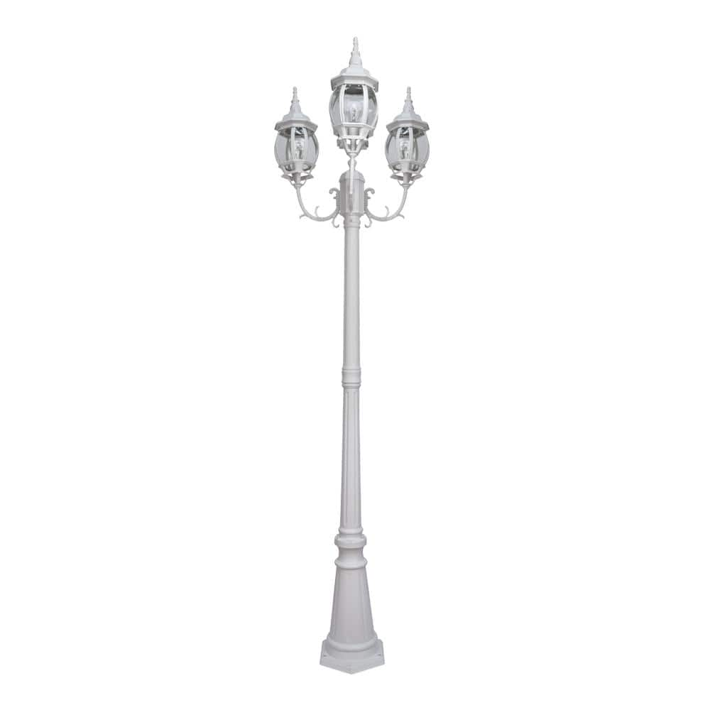 LUTEC 11.5 in. White Outdoor Portable Table Lamp 8500102331 - The Home Depot